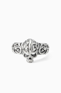 Emanuele Bicocchi Flourish Skull Ring in Sterling Silver