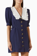 Alessandra Rich Buckles Jacquard Mini Dress in Silk
