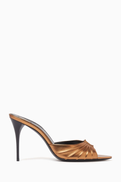 SAINT LAURENT Babylone 90 Mules in Metallic Leather