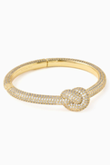 Self-Portrait Knot Crystal Bangle in Gold-plated Brass