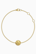 David Yurman Sculpted Cable Center Station Chain Bracelet in 18kt Yellow Gold