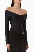 The Andamane Kendall Off-shoulder Bodysuit in Lycra