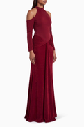 NASS Cold-shoulder Drape Dress