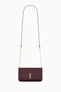 SAINT LAURENT Cassandre Phone Holder in Leather