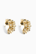 Maje Rhinestone Flower Hoop Earrings