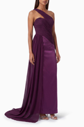 NASS Daniel One-shoulder Dress in Mikado & Chiffon