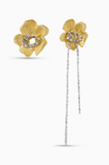 Maje Flower Stud Earrings in Gold-plated Brass