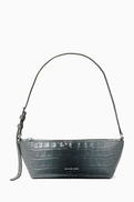 Michael Kors Small Laila EW Pochette Bag in Croc-embossed Leather