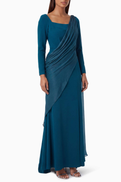 NASS Draped Slit Dress