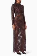 Self-Portrait Sequin Lace Maxi Dress