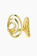 Elna Line Layered Curves Ring in 18kt Gold-plated Bronze