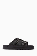 MCM Logo Sandals in Leather