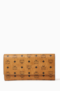 MCM Aren Continental Wallet in Visetos Canvas